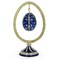 Blue Enamel Jeweled Easter Egg in the Egg Shaped Display Holder Figurine